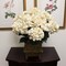 Set of 2: Beige Hydrangea Flower Bushes | 20-Inch | 7 Lifelike Silk Blooms & Foliage | UV Resistant | Indoor/Outdoor Use | Spring & Summer Bushes | Home & Office Decor